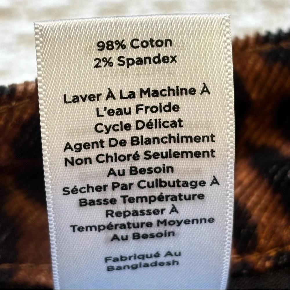 Talbots Straight‎ Leg Corduroy Pant Full Length High Waist Leopard Print 16W NWT